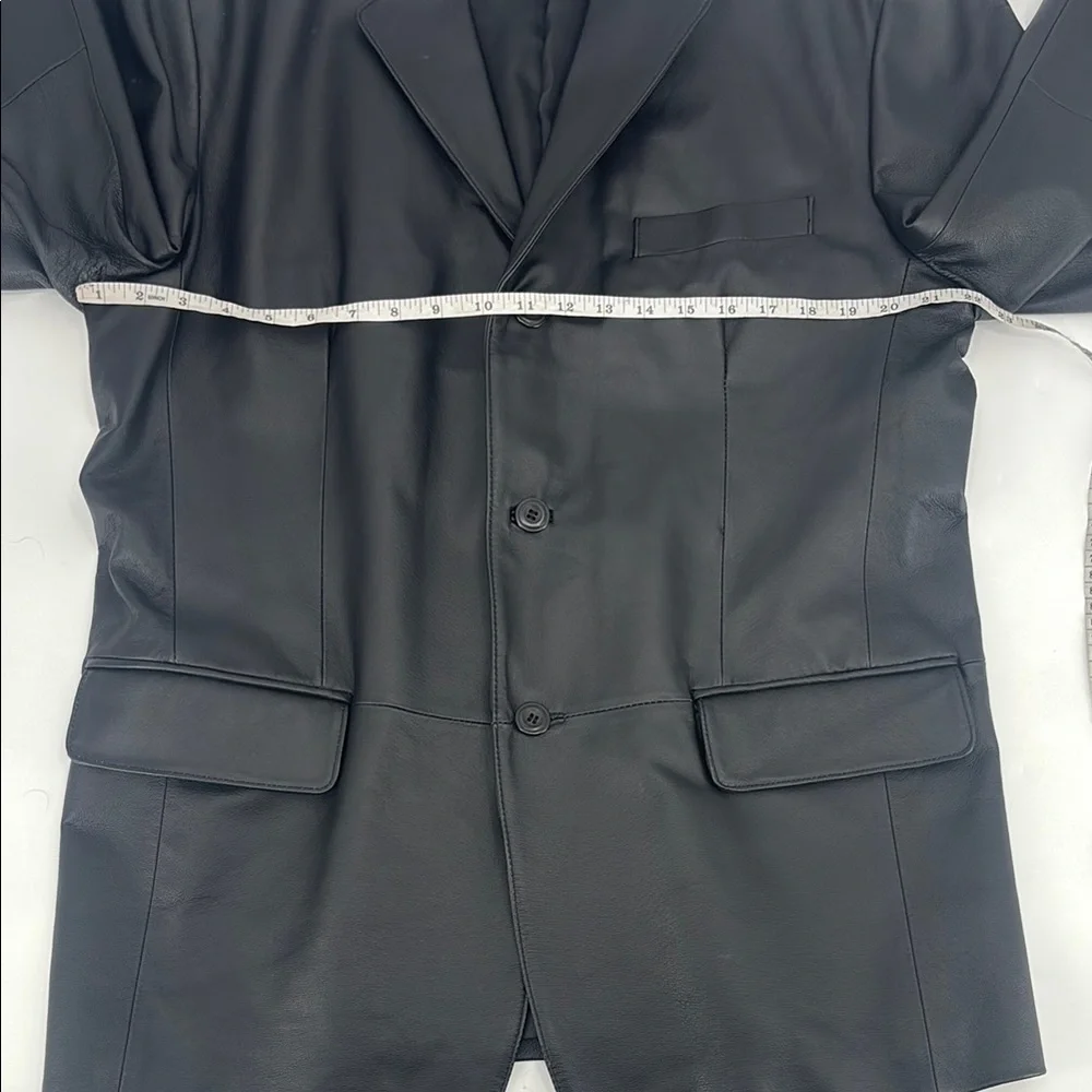 J. Ferrar Retro 70’s Genuine Leather Structured Sport Coat Jacket Blazer